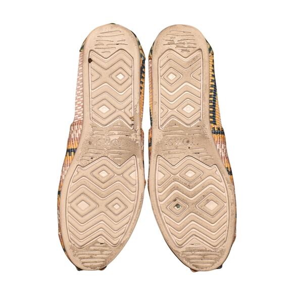 TOMS $60 Cloudbound Alpargata Loafer Flat Mango Striped Global Woven Size 7 - Picture 7 of 7